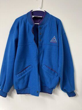 VTG 90s Fahrenheit Large Ski Winter Full Zip Fleece Jacket Lake Tahoe California